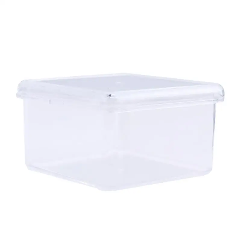 

1Pc 9x9cm Clear Square Box Plastic Canister Cotton Ball Swab Makeup Cosmetics Jewelry Container Holder Storage Case Organizer