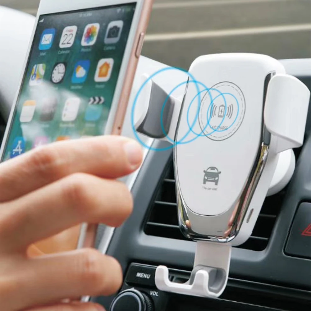 USB Реальная быстрая Qi Беспроводная зарядка зарядное устройство Автомобильный держатель воздуха на выходе для сотового телефона много рук-бесплатный звонок анти-скользкий