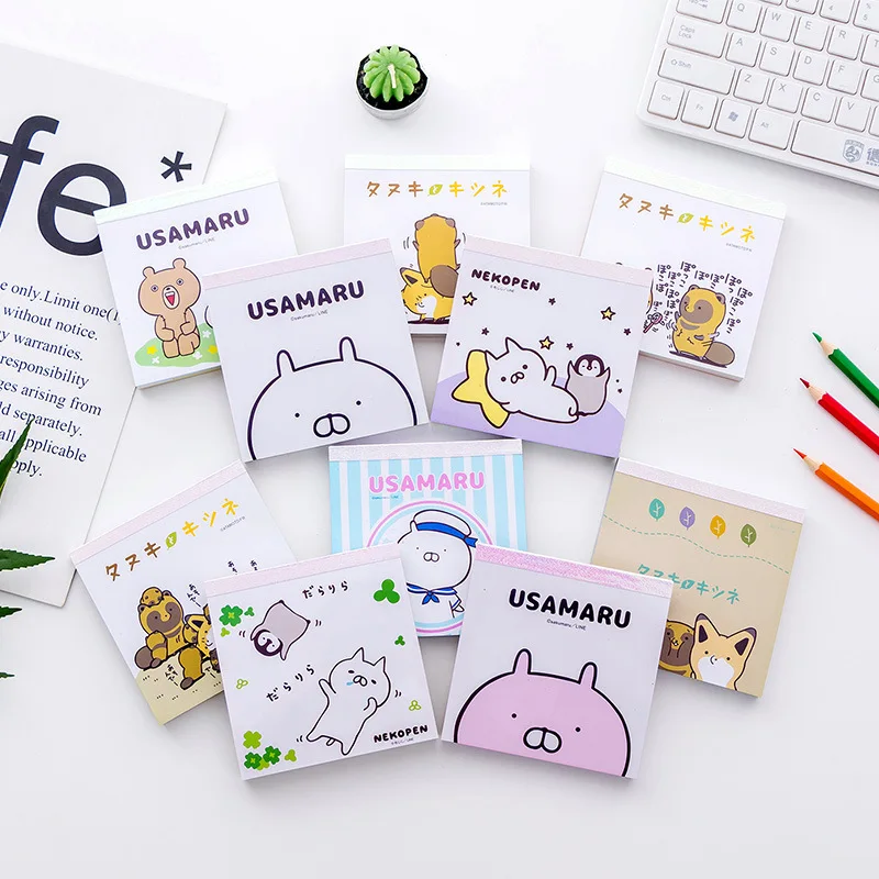 Милый мультфильм кролик лиса Memo Pad Kawaii N Times Note Mini 100 страниц карманный блокнот