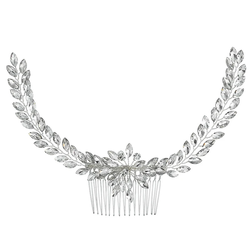 

Bridal Comb Long Hair Comb Luxury Horse Eye Rhinestones Hand Insert Comb Hair Tiara Decoration Women Hair Comb