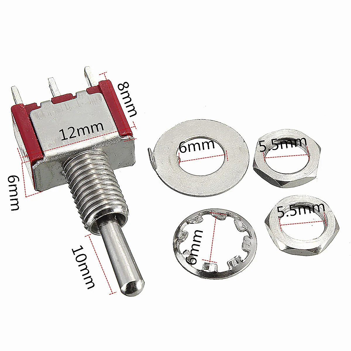 1 шт. тумблер MTS-123 6 Pin SPDT вкл./ВЫКЛ./ВКЛ. 3 положения Выключатель без фиксации тумблер 5A 120VAC