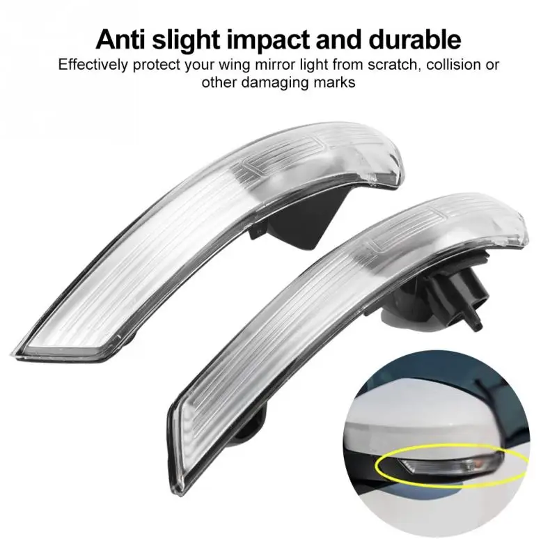 

1 Pair Wing Mirror Indicator Turn Signal Light Lens Cover Universal for Ford Focus 2008 2009 2010 2011 2012 2013 2014 2015-2018