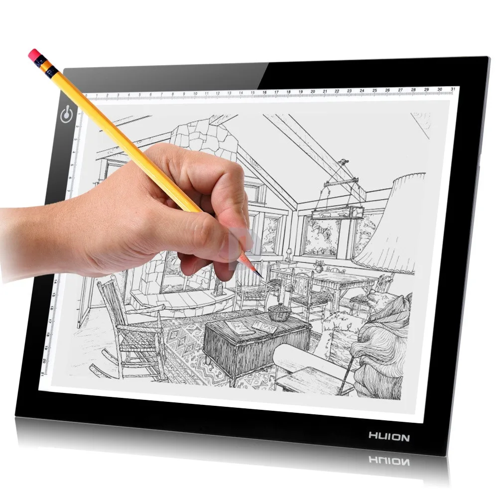 

Huion 8.27''x12.2'' A4 LED Light Box Professional Animation Ultra Thin Drawing Board Touch Adjustable Illumination Tracing pad
