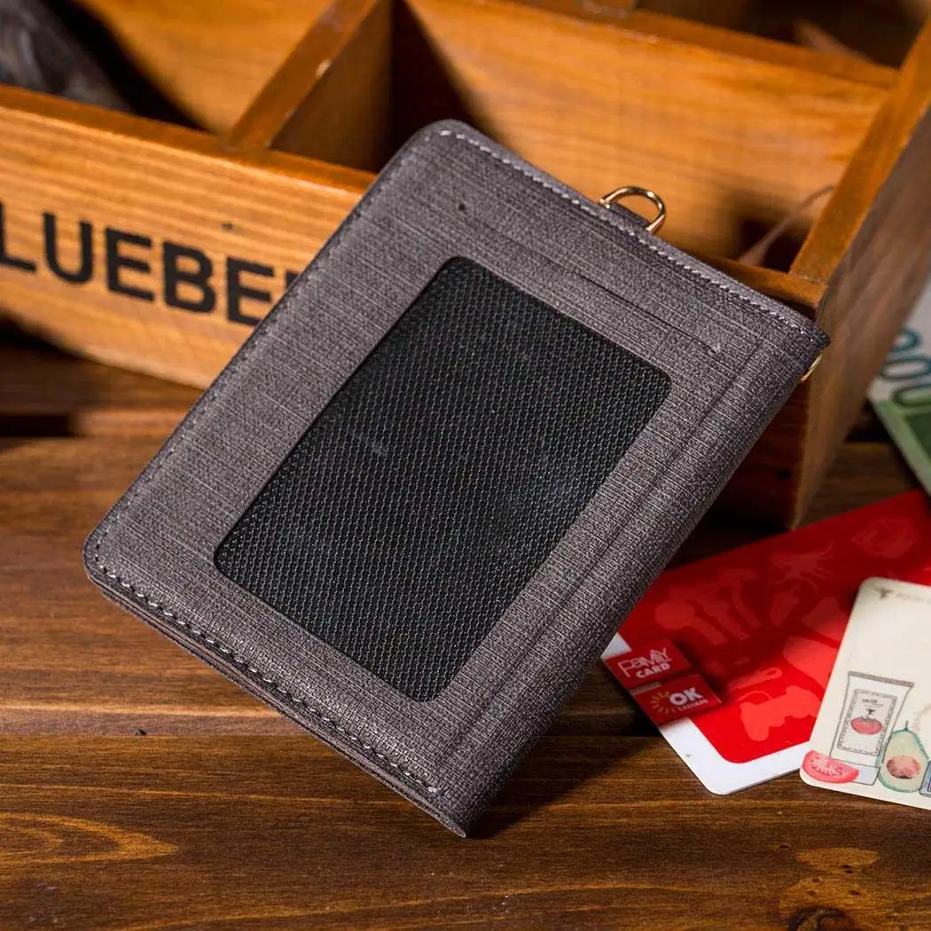 

New Fashion Mens Casual Pocket Wallet Polyester Button Strap ID Credit Card Holder Square Solid Bag
