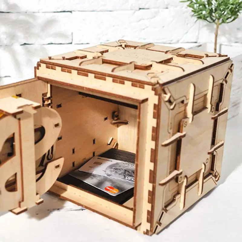 Goedkoop Creatieve Diy 3D Vergadering Houten Puzzel Speelgoed Innovatieve Lock Schat Doos Mechanische Transmissie Romantische Valentijnsdag Gift