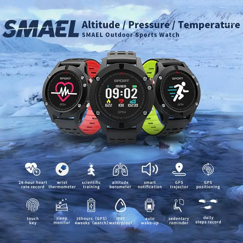 

0.95 Inch Bluetooth Smart Watch Electronic Color Display Call Sports Step Heart Rate Counter Multi-sport Mode GPS Positioning