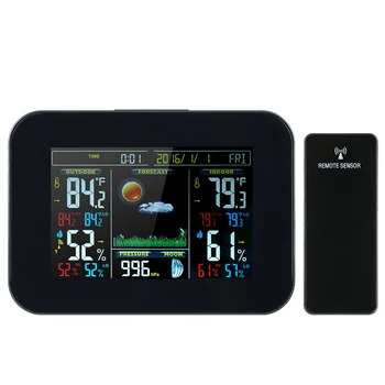 

LCD Screen Wireless Alarm Clock Weather Station Indoor & Outdoor Thermometer Hygrometer Barometer with USB Port Snooze Function