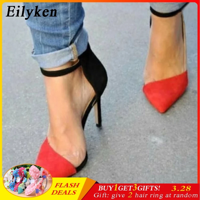 

Eilyken 2019 New Bride Sexy Women Pump Zapatos Mujer thin high heels Ankle buckle Ladies Wedding shoes Woman Sapato