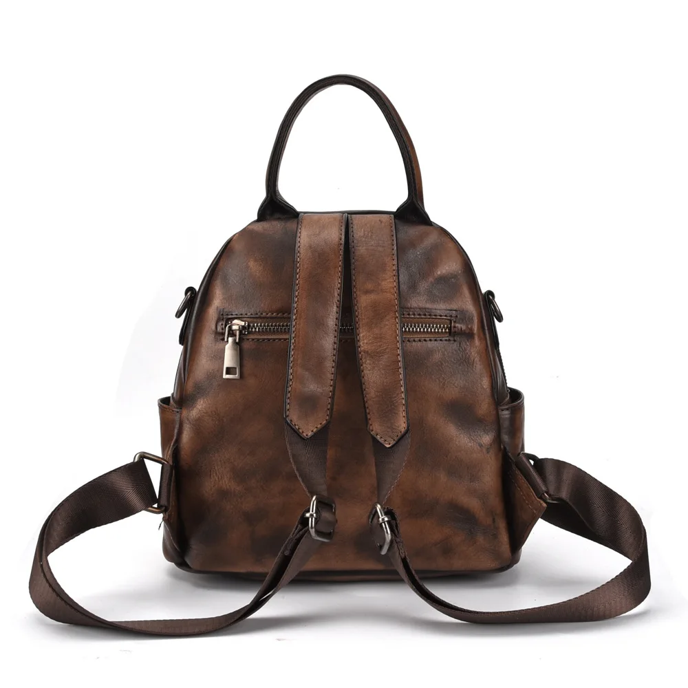 Высококачественный рюкзак из натуральной воловьей кожи, сумки на плечо с тиснением, маленькая дорожная сумка, женский рюкзак из натуральной кожи