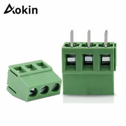 Aokin – connecteur à vis PCB vert, montage bornier, 3 broches, pas de 5mm, 8A, 250V, 10/20/30 pièces 