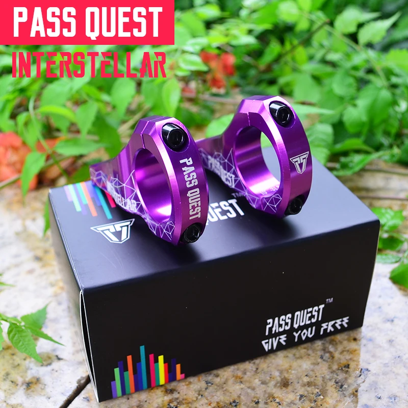 Pass Quest фон для детских фото в стиле сплава прямое Крепление велосипедный вынос руля FR ENDURO DH FR AM XC стебли 15 градусов 31,8 мм бар зажим 45-50 мм