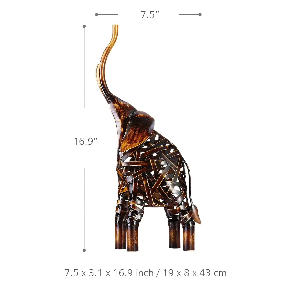 Tooarts Металлическая тканая фигурка слона, железная фигурка для домашнего декора, подарок для домашнего офиса, аксессуары для украшения дома