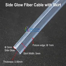 Новая юбка оптический кабель 3,0 мм/2,0 мм Боковой светящийся волоконный кабель для автомобиля атмосферный светильник сверхяркий светящийся кабель с монтажным краем