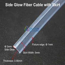 Cable óptico de fibra de brillo lateral para luz de ambiente de coche, Cable brillante superbrillante con borde de montaje, 3,0mm/2,0mm, nuevo