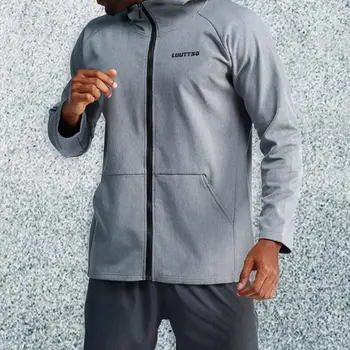 

Men Fleece Sports Hoodie Outdoor Sportswear Fitness Running Long Sleeve Zipper Coat Training Quick Dry Casual Male Hooded Tops