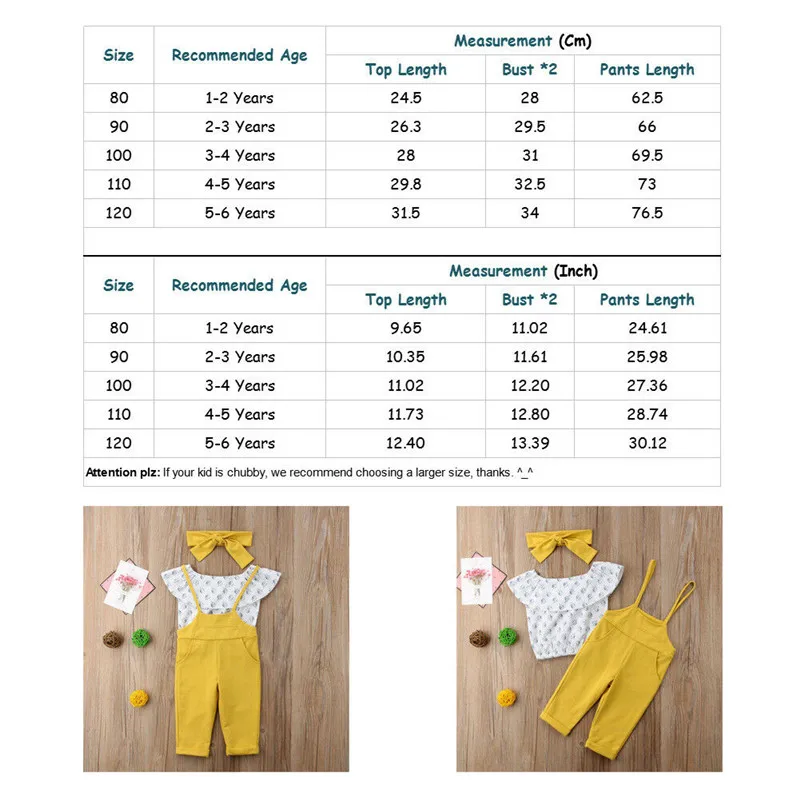 Комплект детской одежды для маленьких девочек, топы с оборками и открытыми плечами+ длинные брюки с подтяжками+ повязка на голову, одежда комплект летней одежды для маленьких девочек