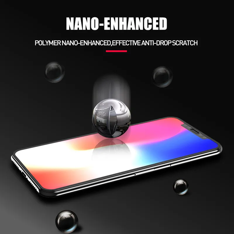 USLION Für iPhone X 7 8 Plus XS Max Glas Für iPhone 6 6 s 7 XR X Glas Film 5D Gehärtetem Glas