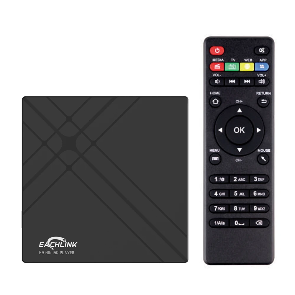 Мини ТВ приставка EACHLINK H6 Android Allwinner 4K умный медиаплеер декодирование 6K H.265 3 ГБ 32 2 4