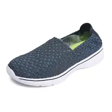 Летние мужские туфли на плоской подошве дышащая тканая обувь удобные кроссовки слипоны обувь на платформе легкая обувь для ходьбы