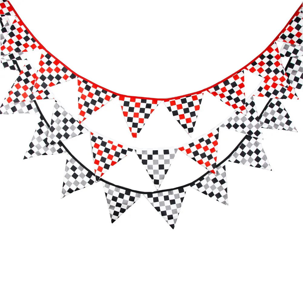 

NEW Formula racing Banner 12 Flags - 3.1M Cotton Fabric Banners Customize Bunting Party Garden Garland Car Decoration