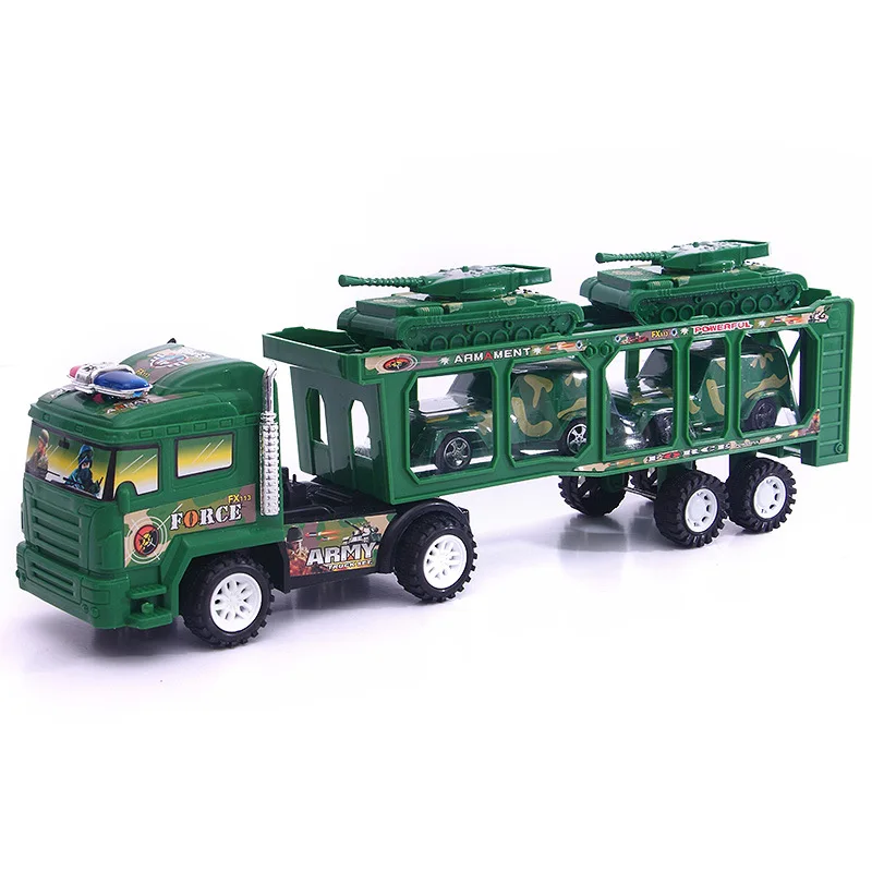 

Inertia Large Number Simulation Trailer Military Transport Vehicle Model Engineering Car Children Toys Boy Gift