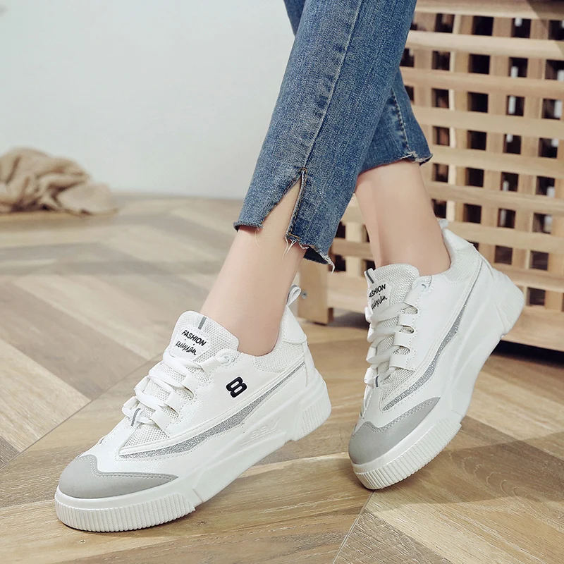 

Spring Shoes Woman Casual Classic Solid Color PU Leather Shoes Women Casual White Sneakers 2019 Female Shoes