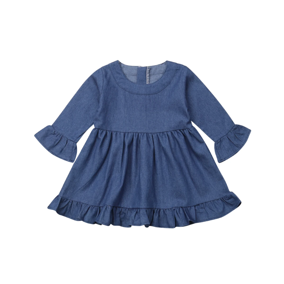 

Emmababy 2019 New Brand Kid Baby Girls Long Sleeve Princess Dress Outfit Denim Party Sundress Clothes