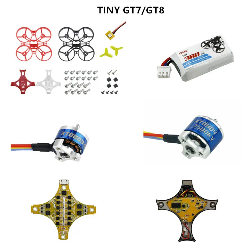 

KingKong Tiny GT7 GT8 FPV Drone Kits Set Camera XT0803 XT0804 Brushless Motor 10A Fly Tower 1535 Propeller