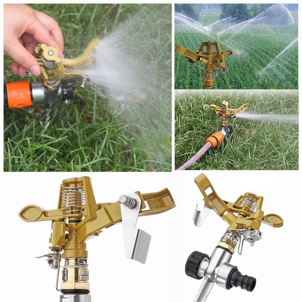 

Sprinkler 360 Adjustable Zinc Alloy Lawn Garden Water Spray Hose Irrigation System Tools Yard Sprayer Water Saving Gardening
