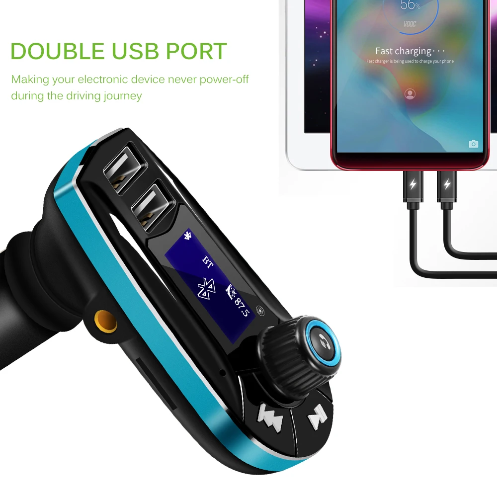 Auto USB FM Transmitter MP3 Player SD Card LCD Display Car Kit Charger