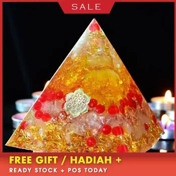 AURA REIKI Orgonite Natural Citrine Pyramid Energy Converter Decoration Aura Crystal Exorcise Evil Spirits Jewelry Crafts Gift fine lavender purple natural crystal bracelets fox pendant evil spirits help marriage lucky for women girl gift bracelet jewelry