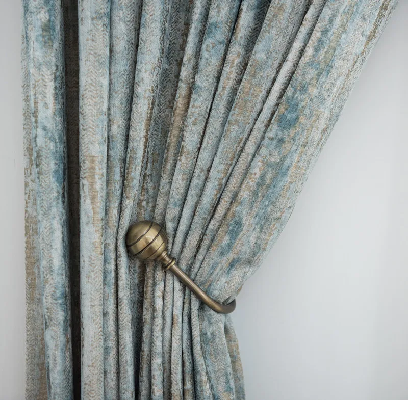 Cena Blackout żakardowa tkanina na zasłony do salonu rozmiar niestandardowy zielony złoty żółty amerykański zasłony na oknie