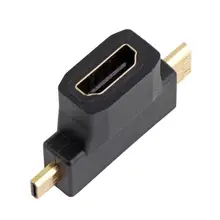1 шт. HDMI Женский мини микро HDMI Мужской V1.4 90 градусов 2 в 1 конвертер адаптер Топ