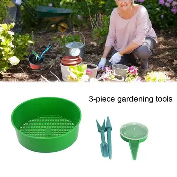 

4pcs/set Gardening Tools Plastic Sowing Seeder Planter Sifting Soil Stone Pan Sieve Plant Seed Garden Supplies