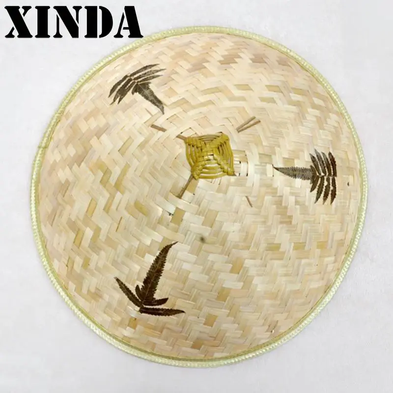 

Chinese Retro Bamboo Rattan Fisherman Hat Handmade Weave Straw Bucket Hat Tourism Rain Cap Dance Props Cone Fishing Sunshade Hat