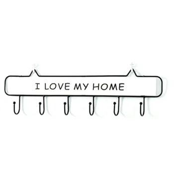 

Creative Wooden iron Hook Wall-Mounted Key Clothes Hat Hook Storage Rack Porch Living Room Kitchen Wall Decoration