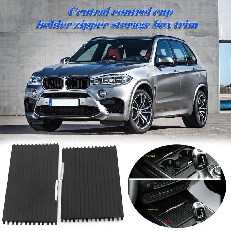 

Front+Rear Section Center Console Cover Slide Roller Blind For BMW X5 X6 E70 Water Cup Rack Storage Drink Holder Board ABS