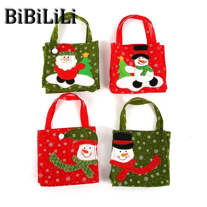 

Merry Chrismas Bag Kids Gift Candy Bags Pouch Mini Handbag Christmas Decoration For Home Party New Year Decoration