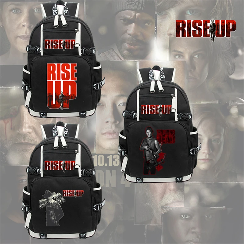 

TV Show The Walking Dead 3D Print Black Canvas Student Backpack Zip School Bag Packsack Laptop Bag Travel Bag Book Bag Rucksack