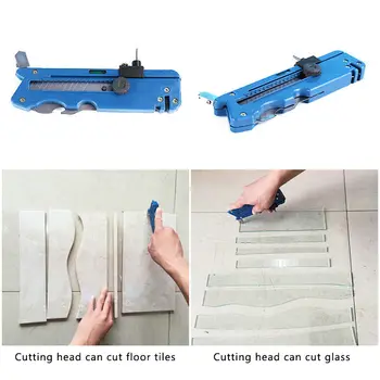 

1pcs Glass Tile Cutter Six Wheel Metal Cutting Kit Tool with Measure Ruler Blade Sharpener Multi-function Cutter for Tile