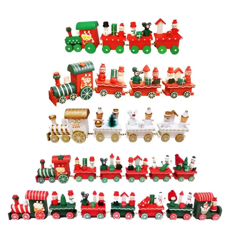 Креативные рождественские украшения деревянный поезд для малышей Детские игрушки Рождественские украшения