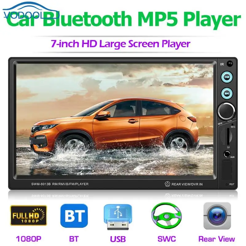 7 дюймовый автомобильный стереопроигрыватель MP5 2 Din Bluetooth MP3 Музыкальный видео