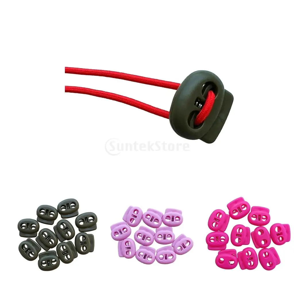 10pcs Multifunctional Dual Hole Plastic Cord End Shock Cord End Stopper
