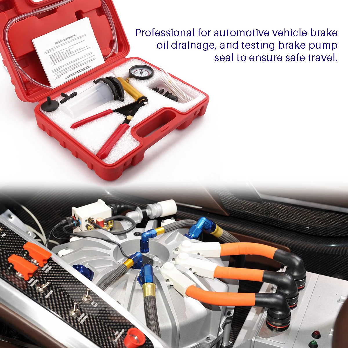 

Professional Car Tool Set Auto Hand Held Vacuum Pump Brake Bleeder Adaptor Fluid Reservoir Tester Herramientas Tool Kits
