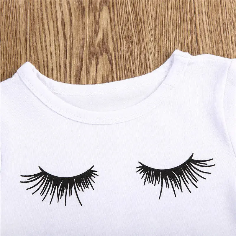 Pudcoco Girl Set 6M-4Y Kid Baby Girls Eyelash Tops T-shirt Pants Leggings Outfits Set Clothes