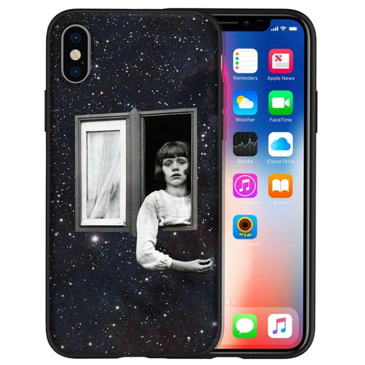 Collage Tippy Art Aesthetic Capa Black Soft Silicone Phone