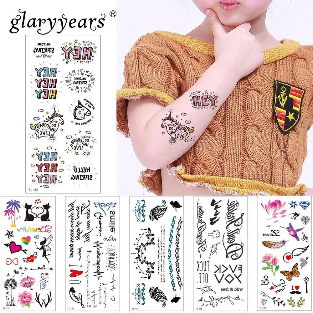 

glaryyears 1 Sheet Temporary Tattoo Sticker Fashion Fake Tatoo Valentine's Day Flash Tatto Waterproof Small Body Art Men Women