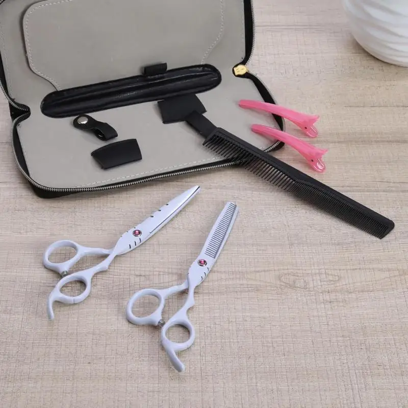 2 pcs 6 Inch Hair Trimmer Thinning Cutting Scissors Multi-function Profession Salon Cutting with Hair comb Clips Scissors Bag 2 pcs 6 Inch Hair Trimmer Thinning Cutting Scissors Multi-function Profession Salon Cutting with Hair comb Clips Scissors Bag