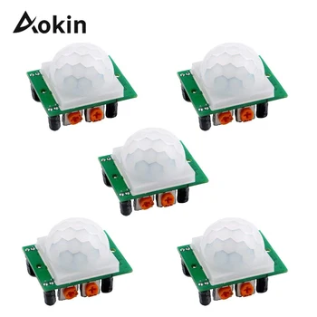 

5Pcs Motion Sensor Module SR501 HC-SR501 Adjust IR Pyroelectric Infrared PIR Motion Sensor Detector Module For Arduino Diy Kit