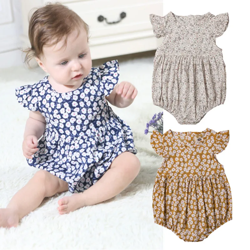 2019 Newborn Baby Girls Floral Romper Jumpsuit Bodysuit Outfits Party Clothes Summe Baby Girl Rompers Spring Princess
